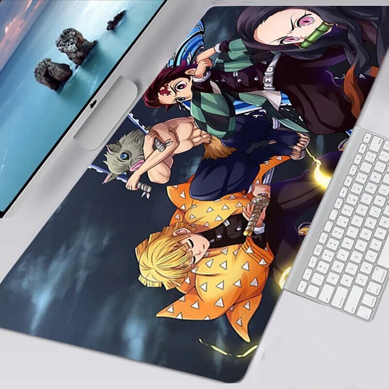 Tapis de souris Demon Slayer équipe en action - CrazyWorth