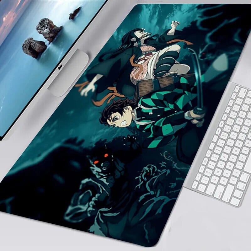 Tapis de souris Demon Slayer Tanjiro et nezuko fight - CrazyWorth