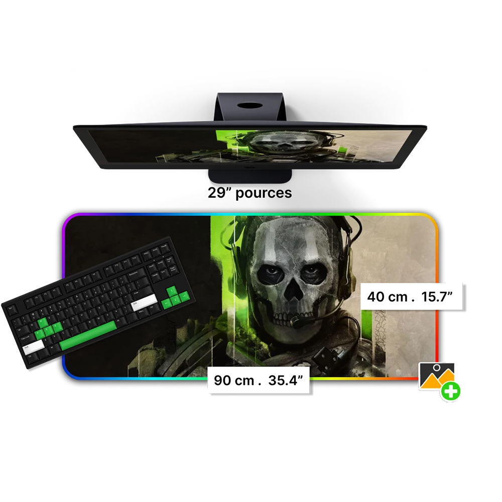 Tapis de Souris Personnalisable RGB<br> 90x40 cm - CrazyWorth