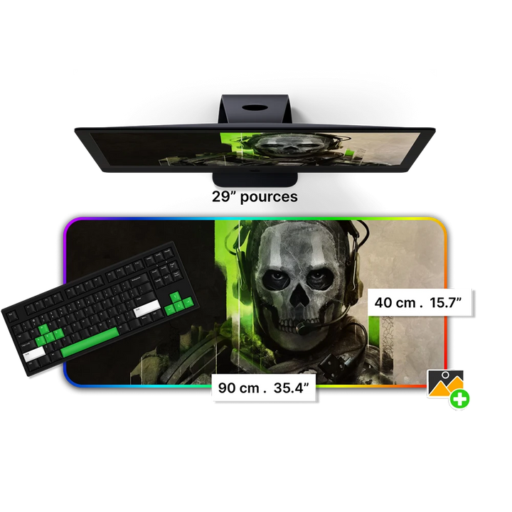 Tapis de Souris Personnalisable RGB<br> 90x40 cm - CrazyWorth