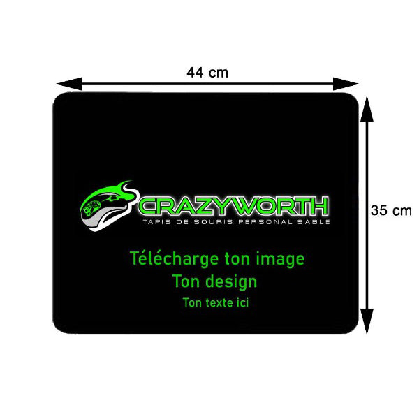 Tapis de Souris Personnalisé<br> 44x35 cm - CrazyWorth
