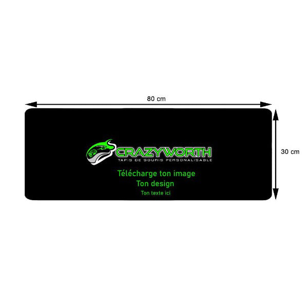 Tapis de Souris Personnalisé<br> 80x30 cm - CrazyWorth