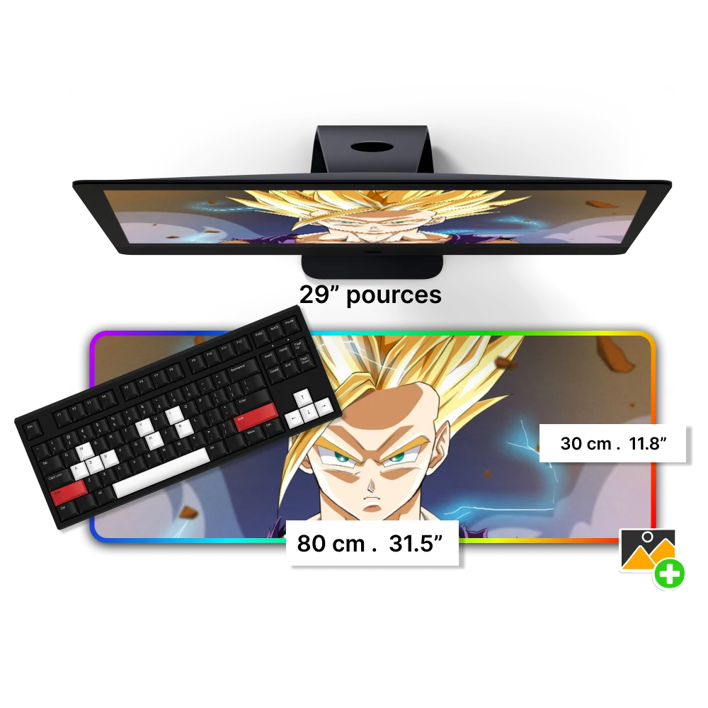 Tapis de Souris Personnalisable RGB<br> 80x30 cm - CrazyWorth