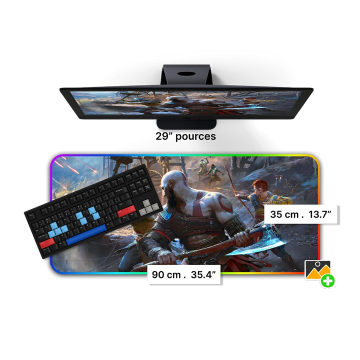Tapis de Souris Personnalisable RGB<br> 90x35 cm - CrazyWorth