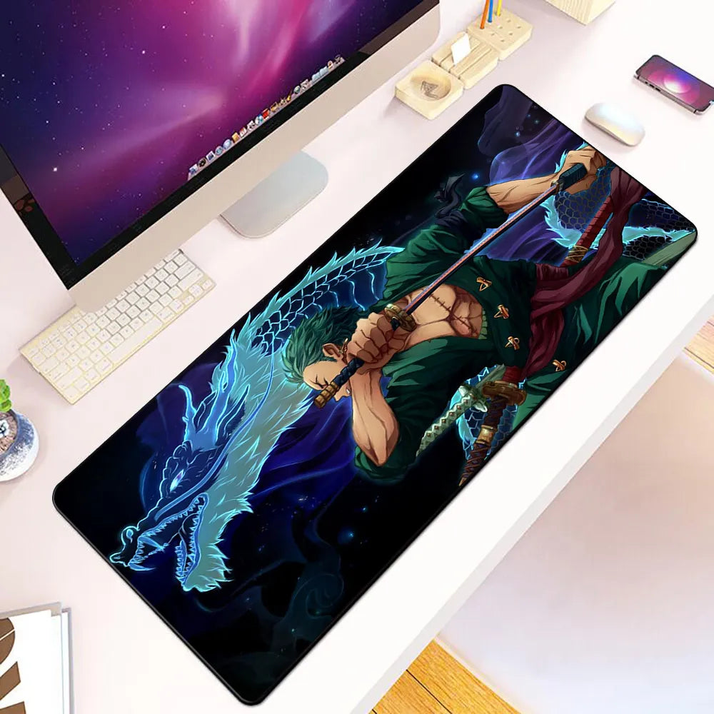 Tapis De Souris Géant XL One Piece Zoro - 90x40cm, Lavable, Antidérapant, Pour Gaming Et Bureau