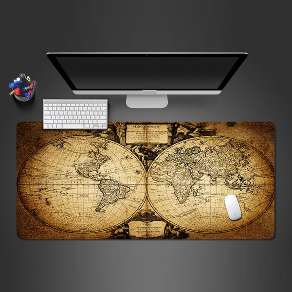 Tapis de souris XXL ancienne carte du monde - 90x40 cm