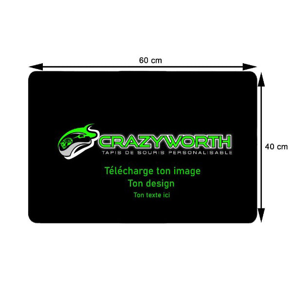 Tapis de Souris Personnalisé<br> 60x40 cm - CrazyWorth