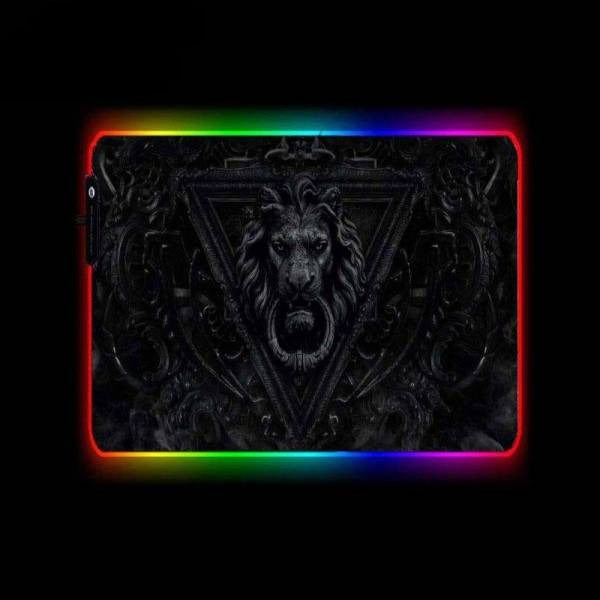 Tapis de Souris<br> RGB XL Lion Noir - CrazyWorth